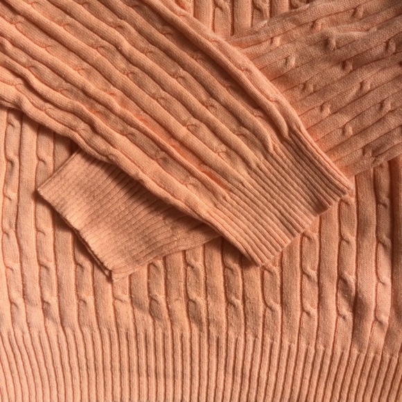 Studio Works Cable Knit Peach Sweater - Picture 7 of 17